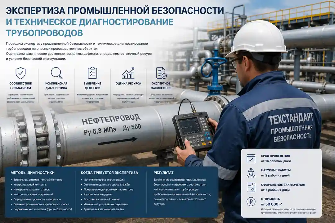                          Экспертиза промышленной безопасности и техническое диагностирование трубопроводов